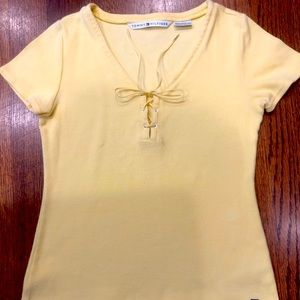 Tommy Hilfiger pale yellow short sleeve top